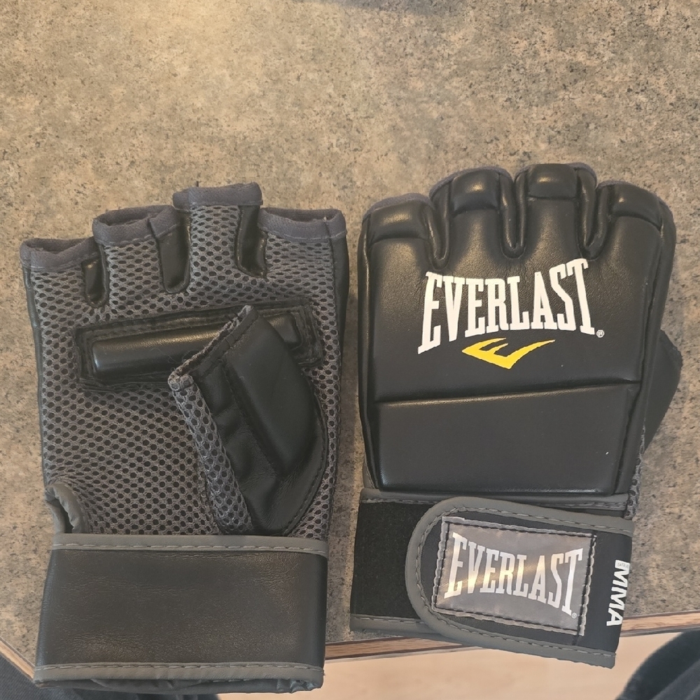 Everlast Black and Gray MMA Gloves